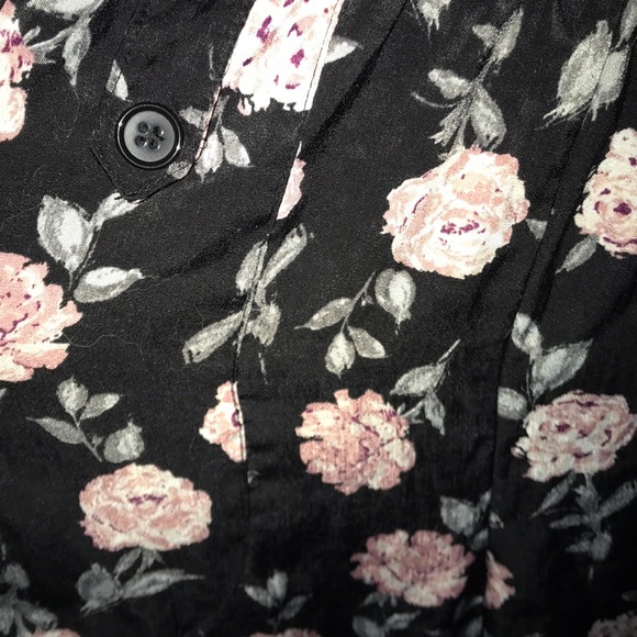 Dressy floral wide leg satin feel pants - Picture 7 of 7